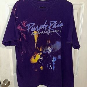 Prince Purple Rain XL T-Shirt with Tie Dye Stains